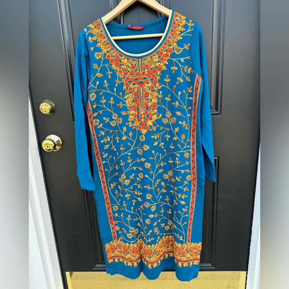 Embroidered Knit Indian Top Kurtha
